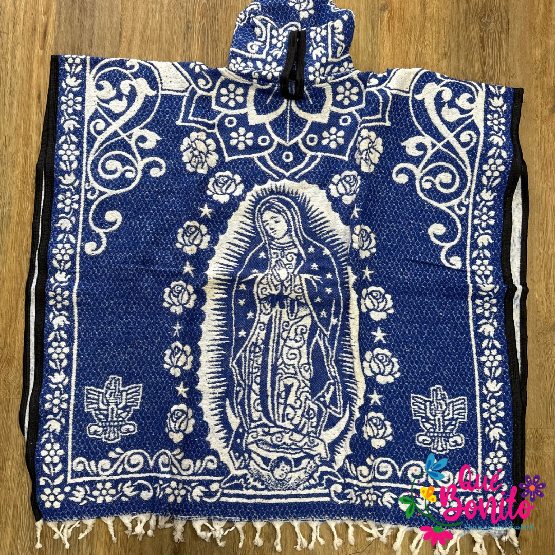 Poncho virgen de Guadalupe with Hoodie Warm and Cozy