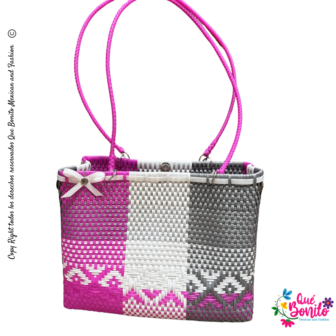 Hand Made Woven Bag Unique Colors 9”x12”
