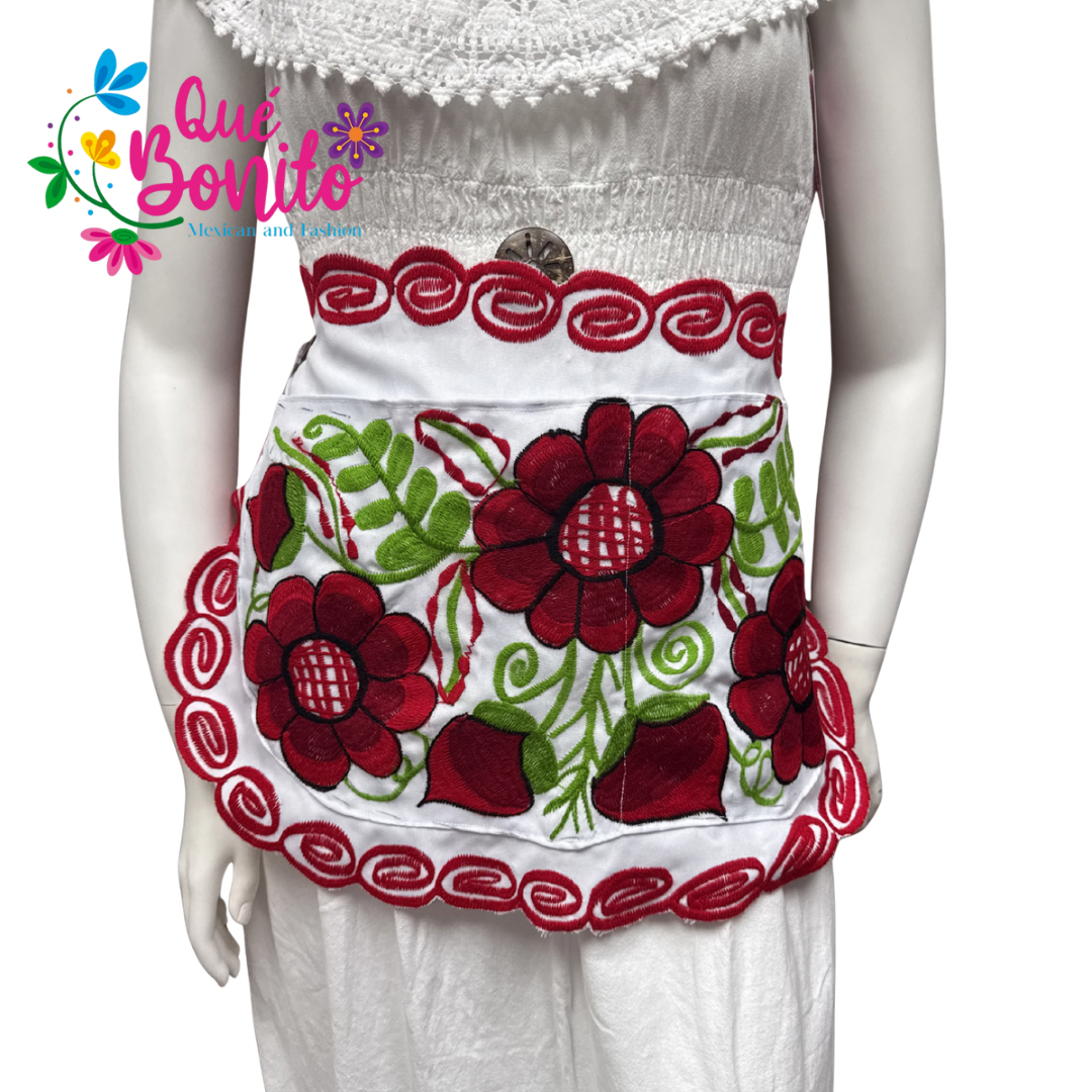 Floral Half Apron One Size with Adjustable Straps