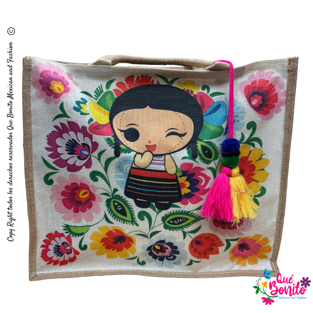 Tote Bag Colorful for Shopping or Dress up with Zipper