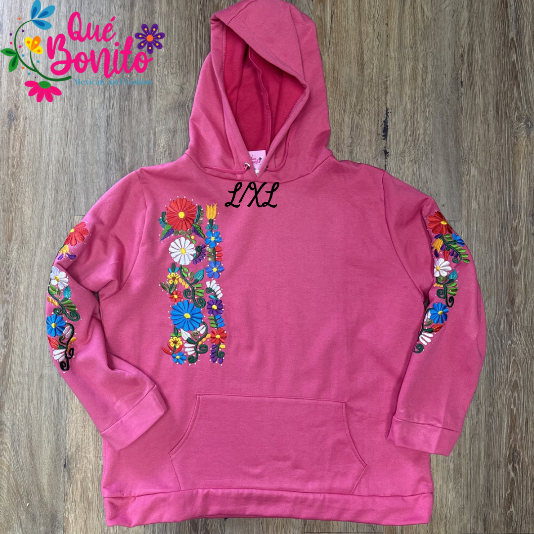 Sweatshirt with Hoodie and Pockets in the Front Embroidered.