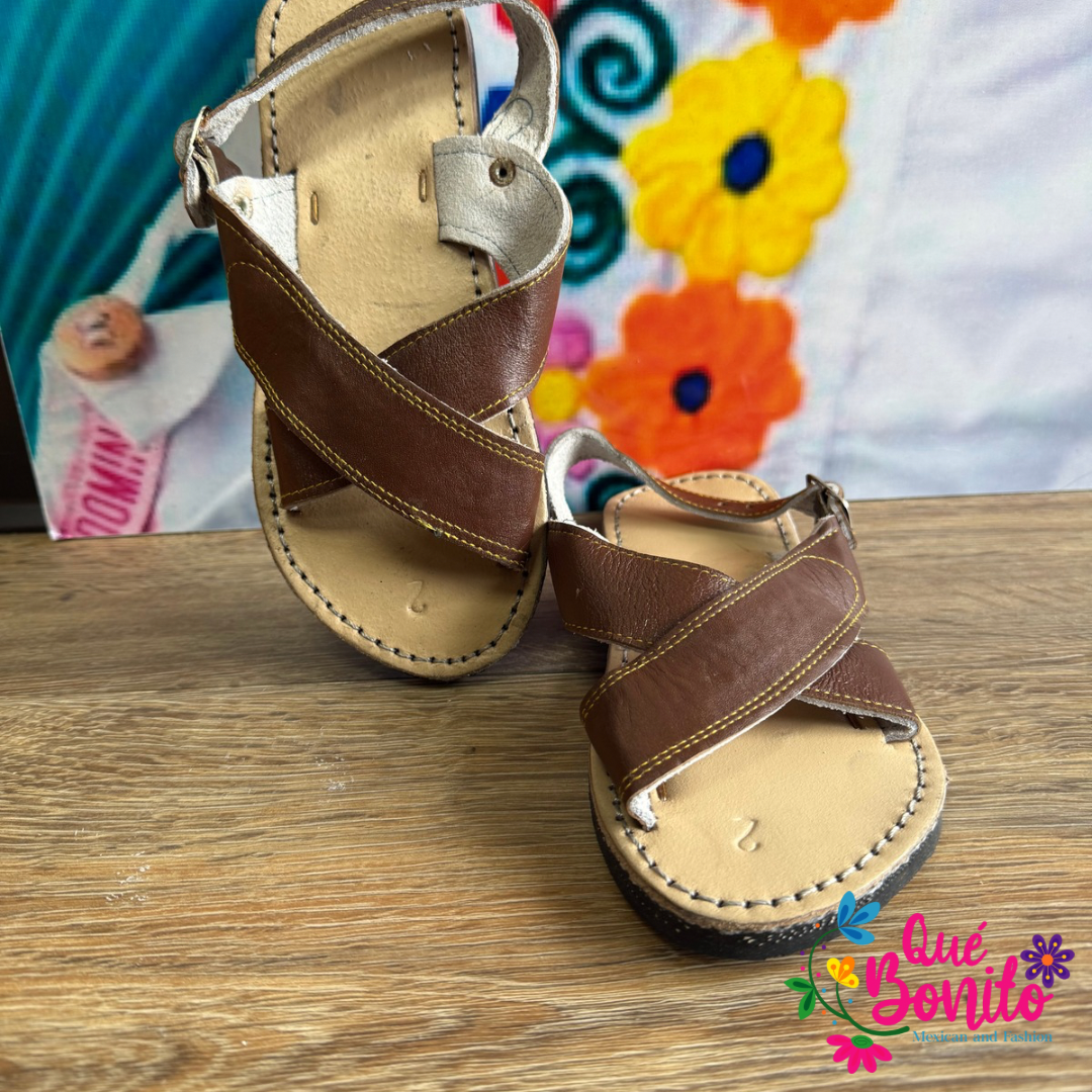 Cruzado Brown Leather Huarache with Tire Sole