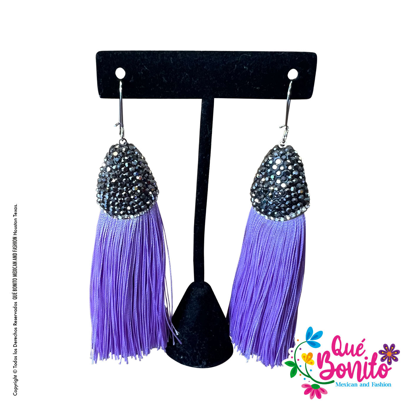 Sparkling Purple Earrings  Que Bonito Mexican and Fashion