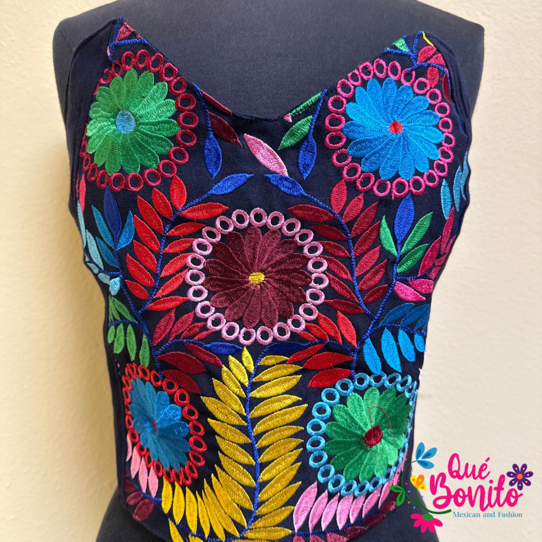 Embroidered Corset One Size Que Bonito Mexican and Fashion