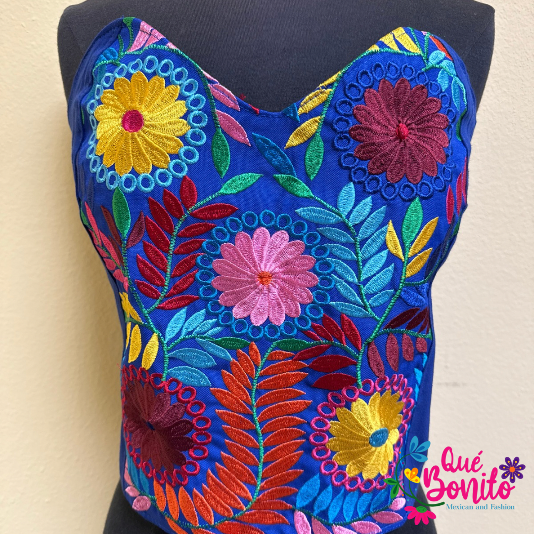 Embroidered Corset One Size Que Bonito Mexican and Fashion