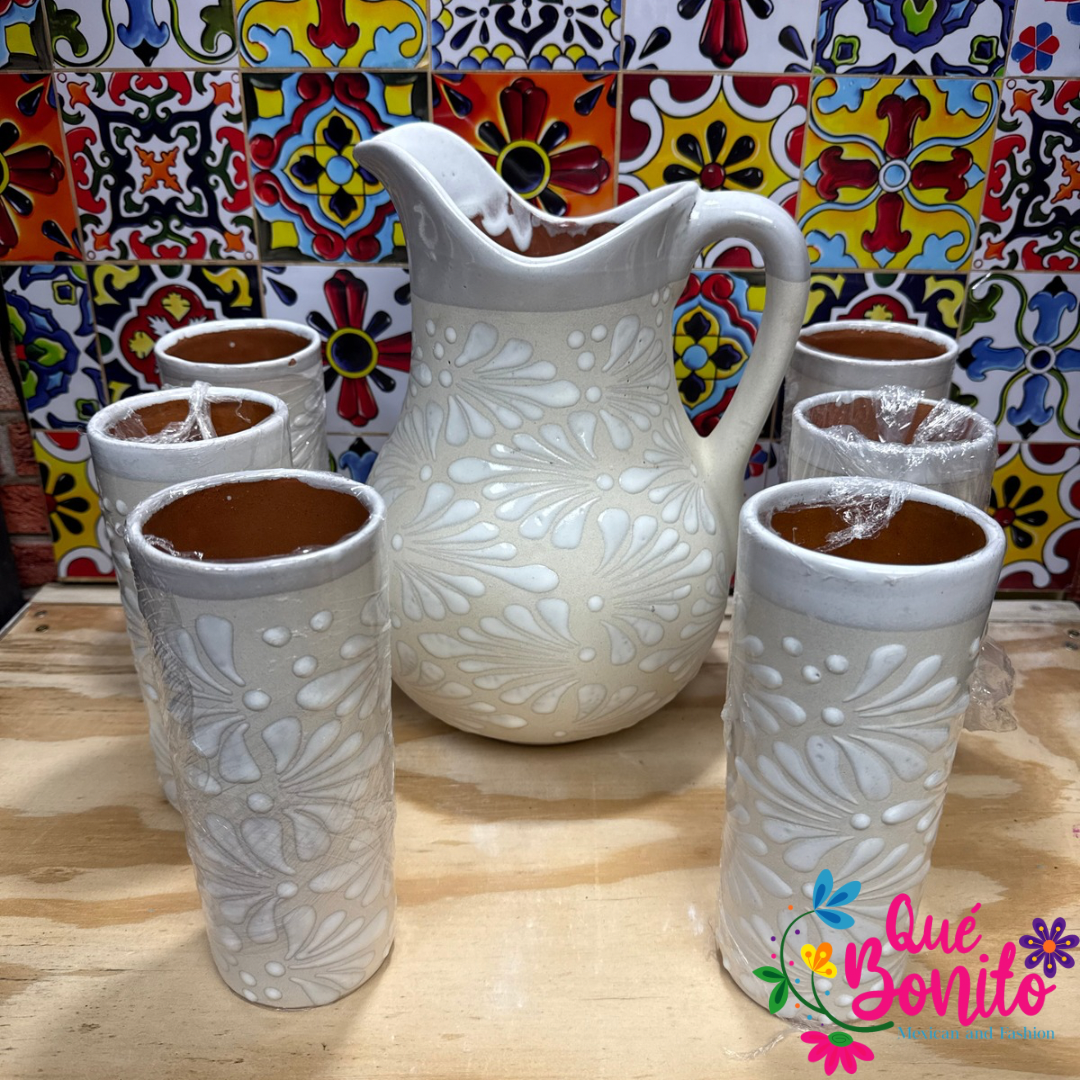 Pitcher with Six Cups Led Free Handcrafted Very Unique