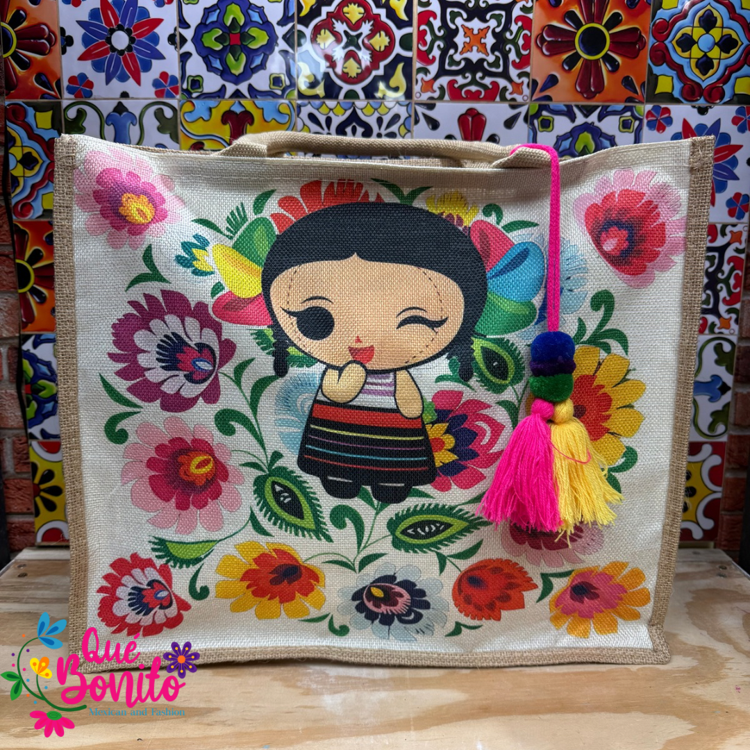 Tote Bag Colorful for Shopping or Dress up with Zipper