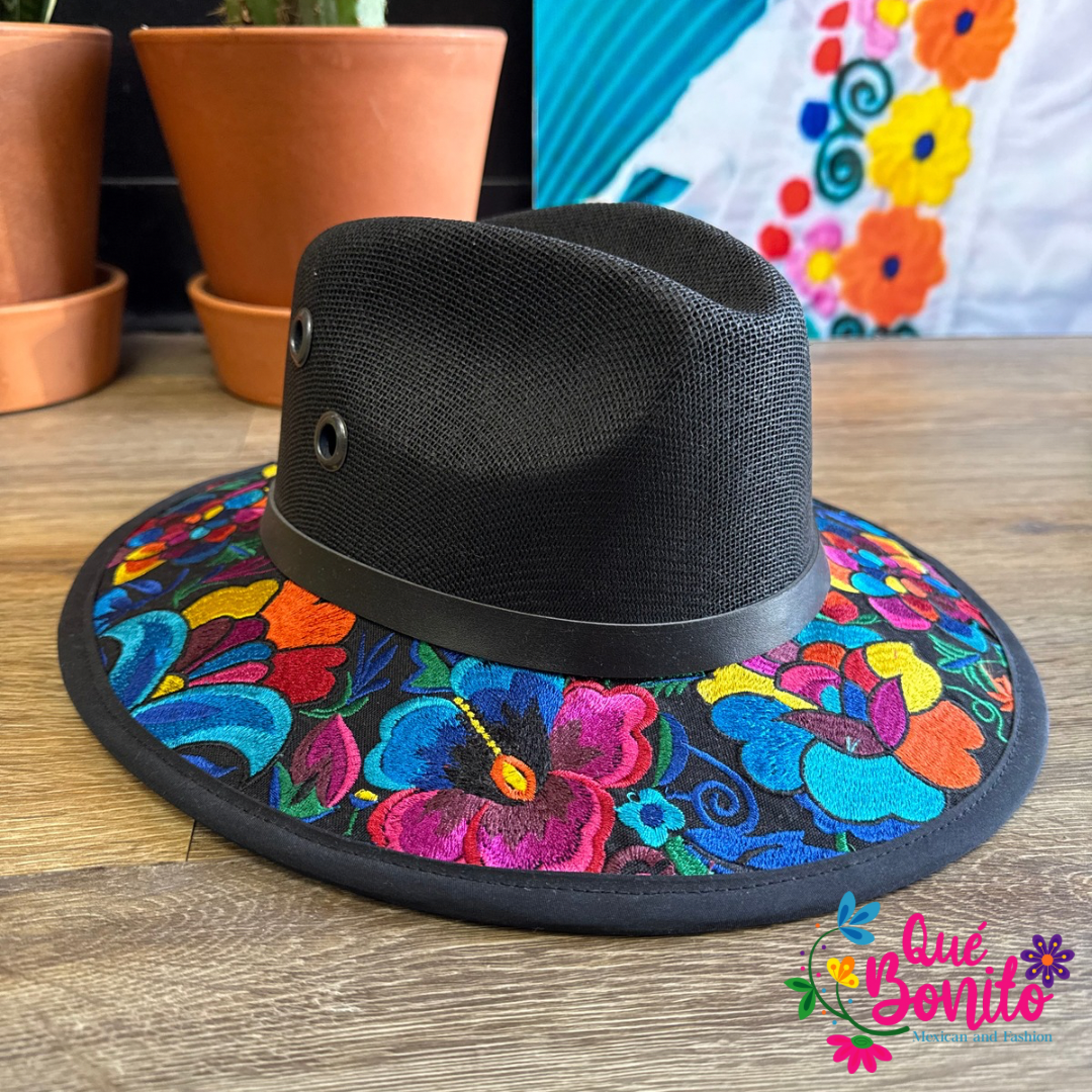 Floral Embroidered Hat Que Bonito Mexican and Fashion