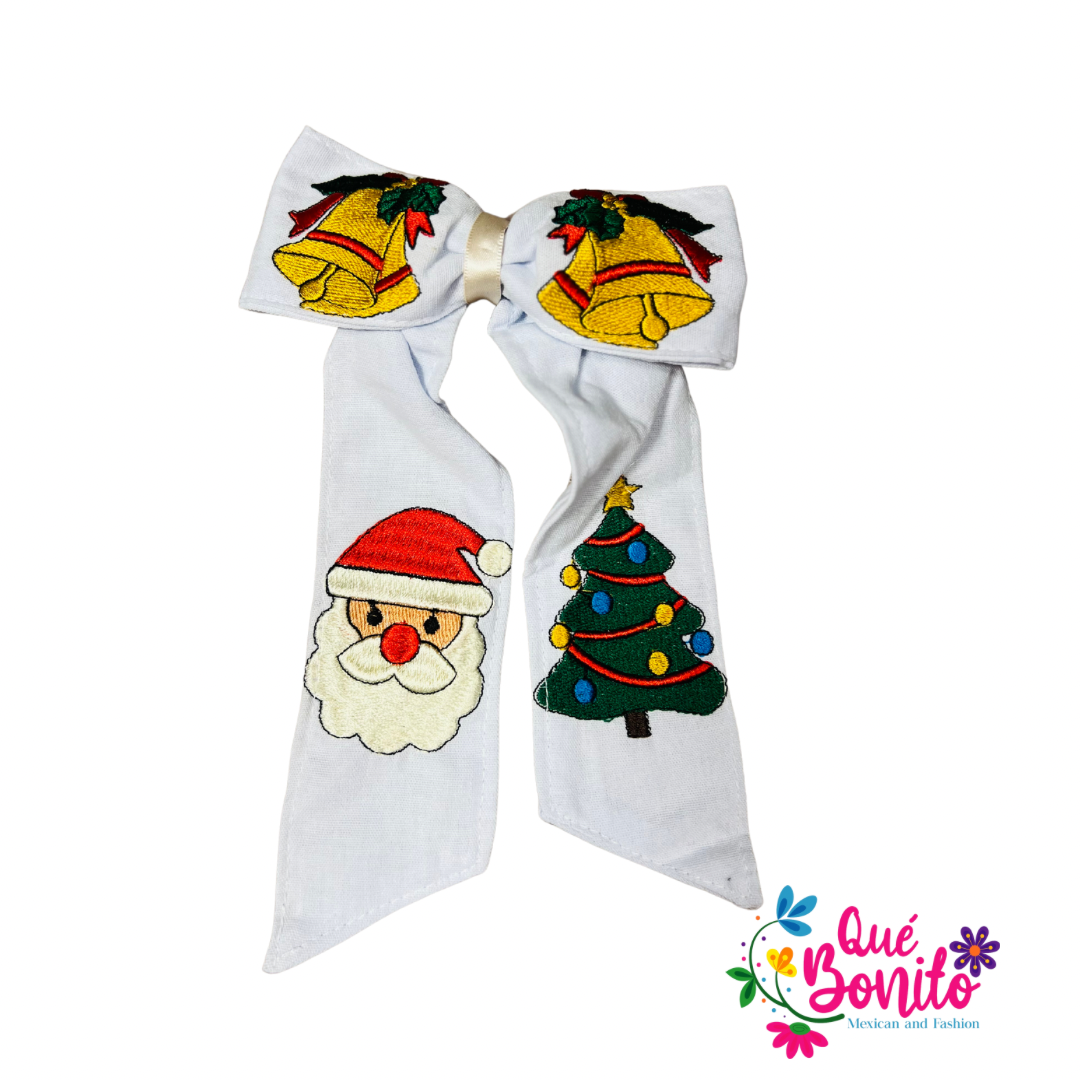 Bows Christmas Embroidered