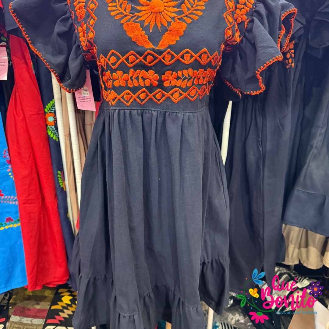 Star Dress Navy and Orange Preorder with Free shipping