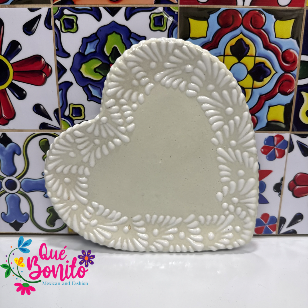 Talavera Heart Plate Hand Crafted