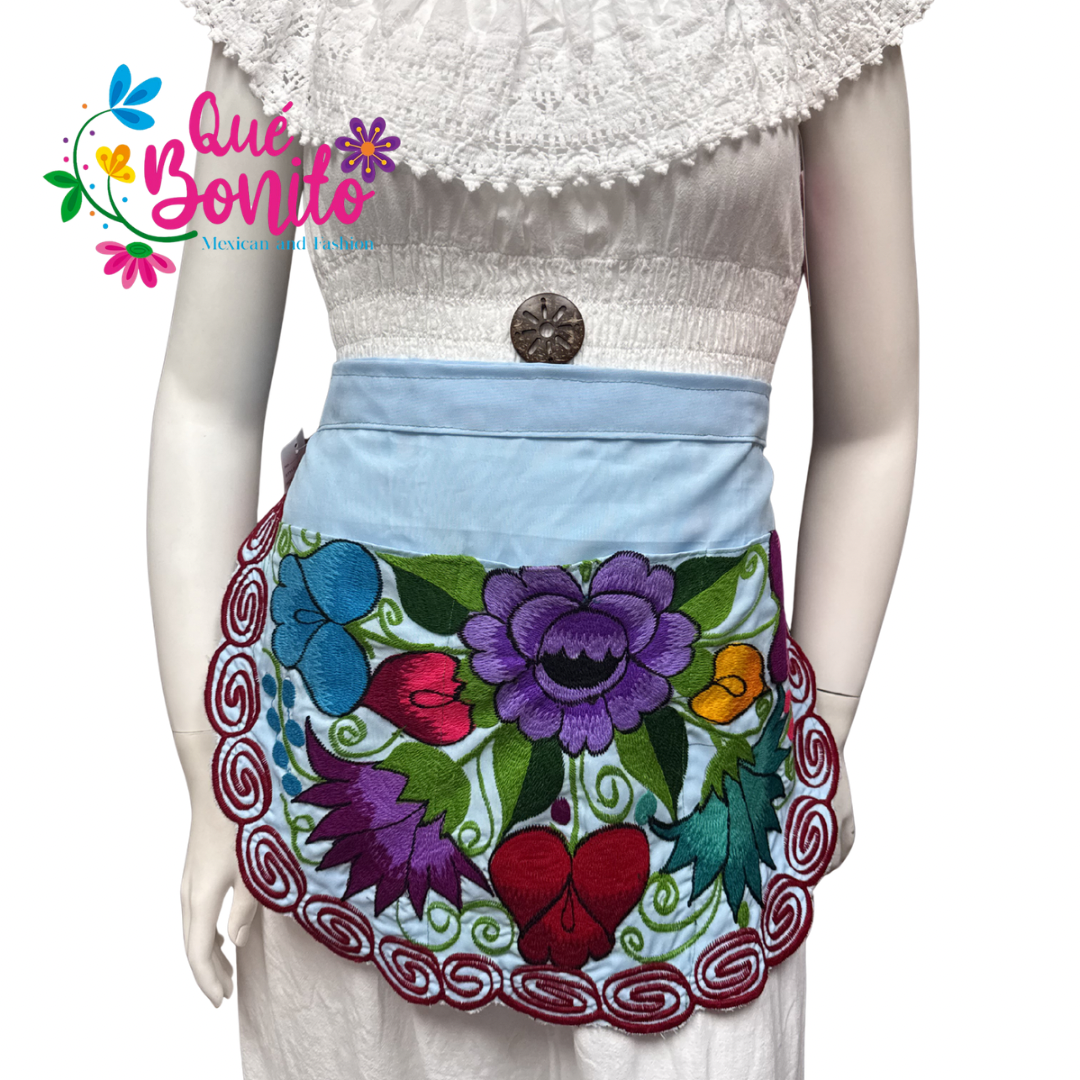 Floral Half Apron One Size with Adjustable Straps