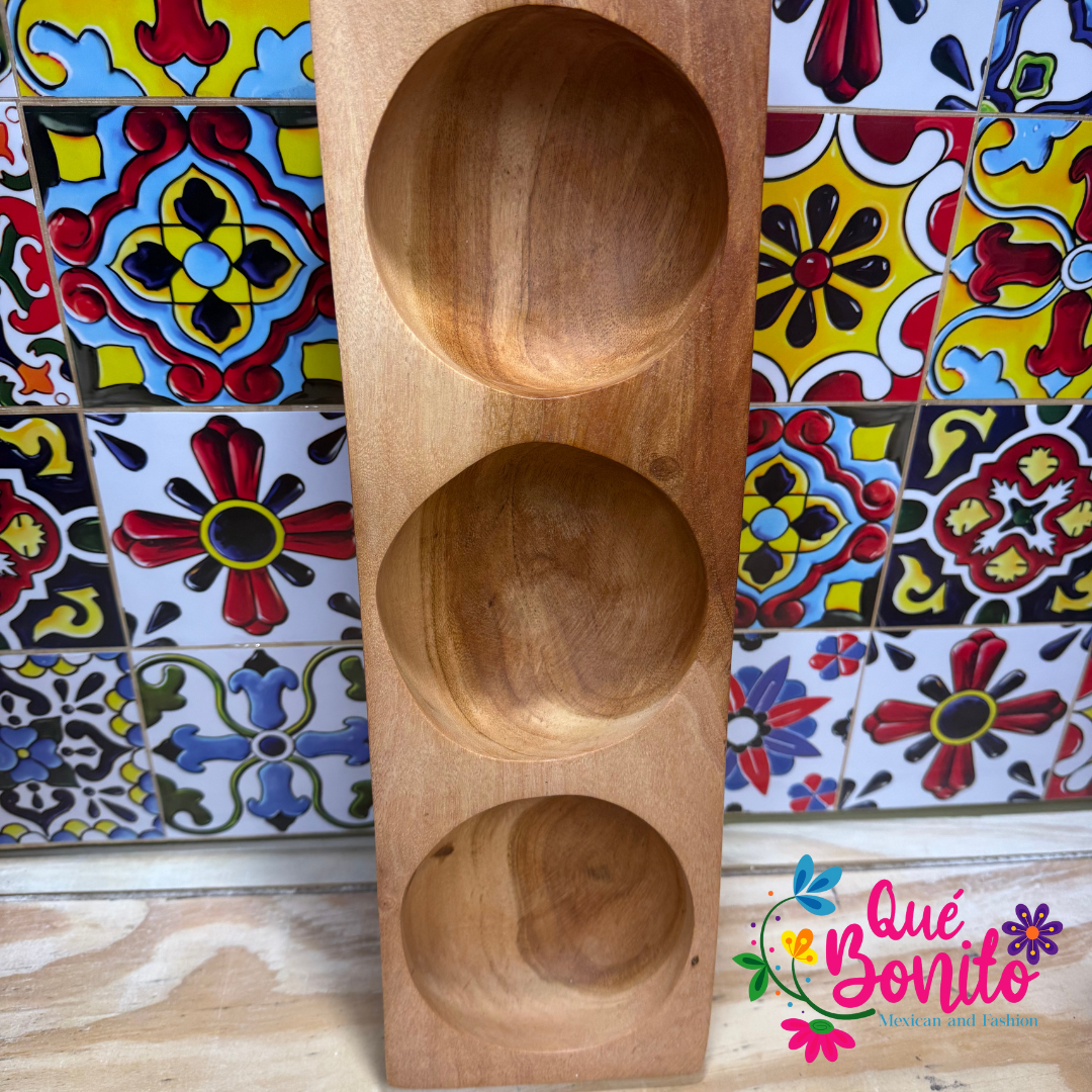 Wood Recipient for Salsa or Snacks Hand Crafted.