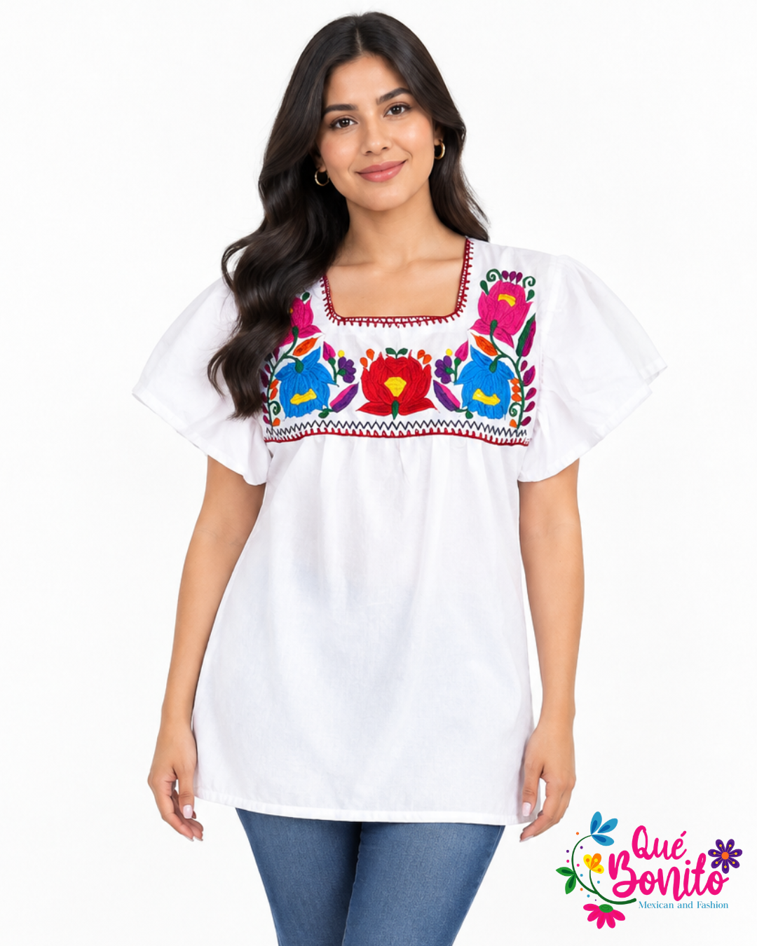 Traditional Top with Sleeve Que Bonito Mexican and Fashion