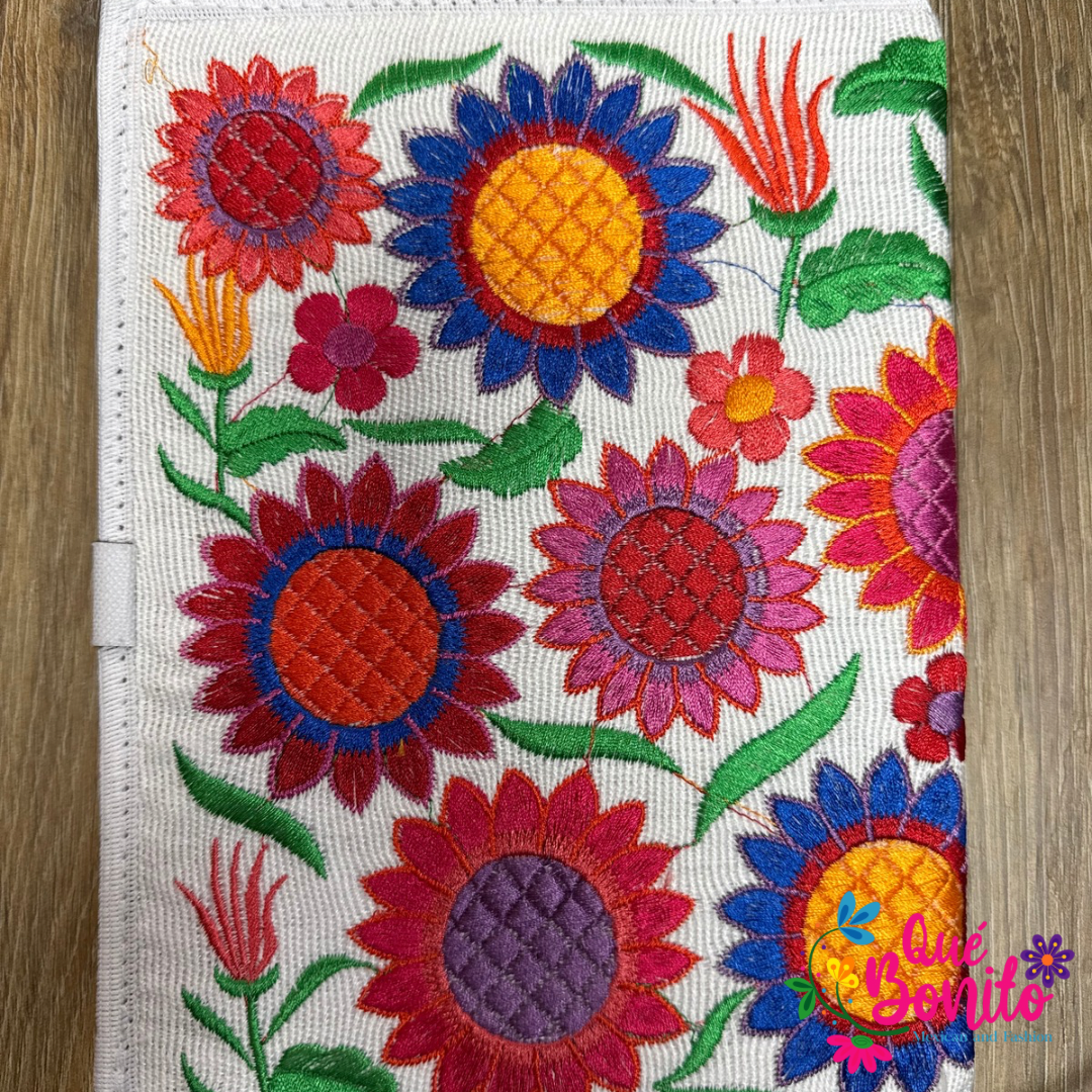 Embroidered Notebook Rehusable with Bookmark and Pen