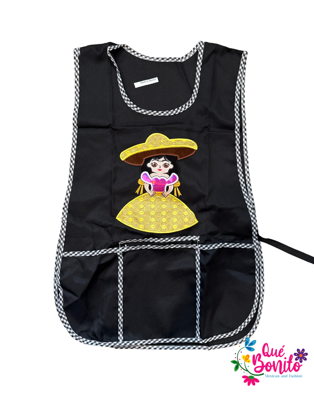 Catalina Polyester Apron Both Sides with Strings on the Side with Three Pockets and Zipper
