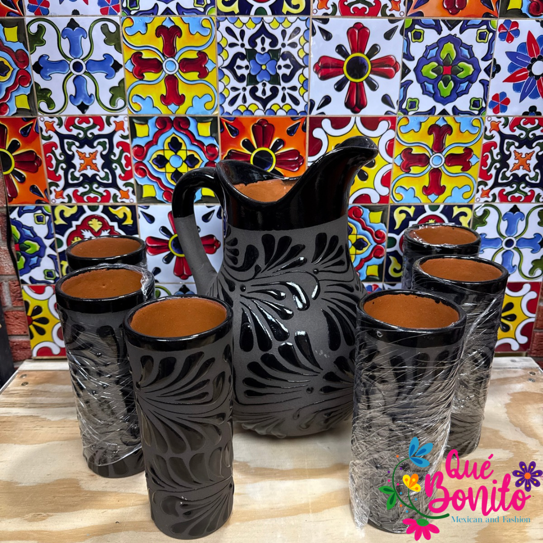 Pitcher with Six Cups Led Free Handcrafted Very Unique