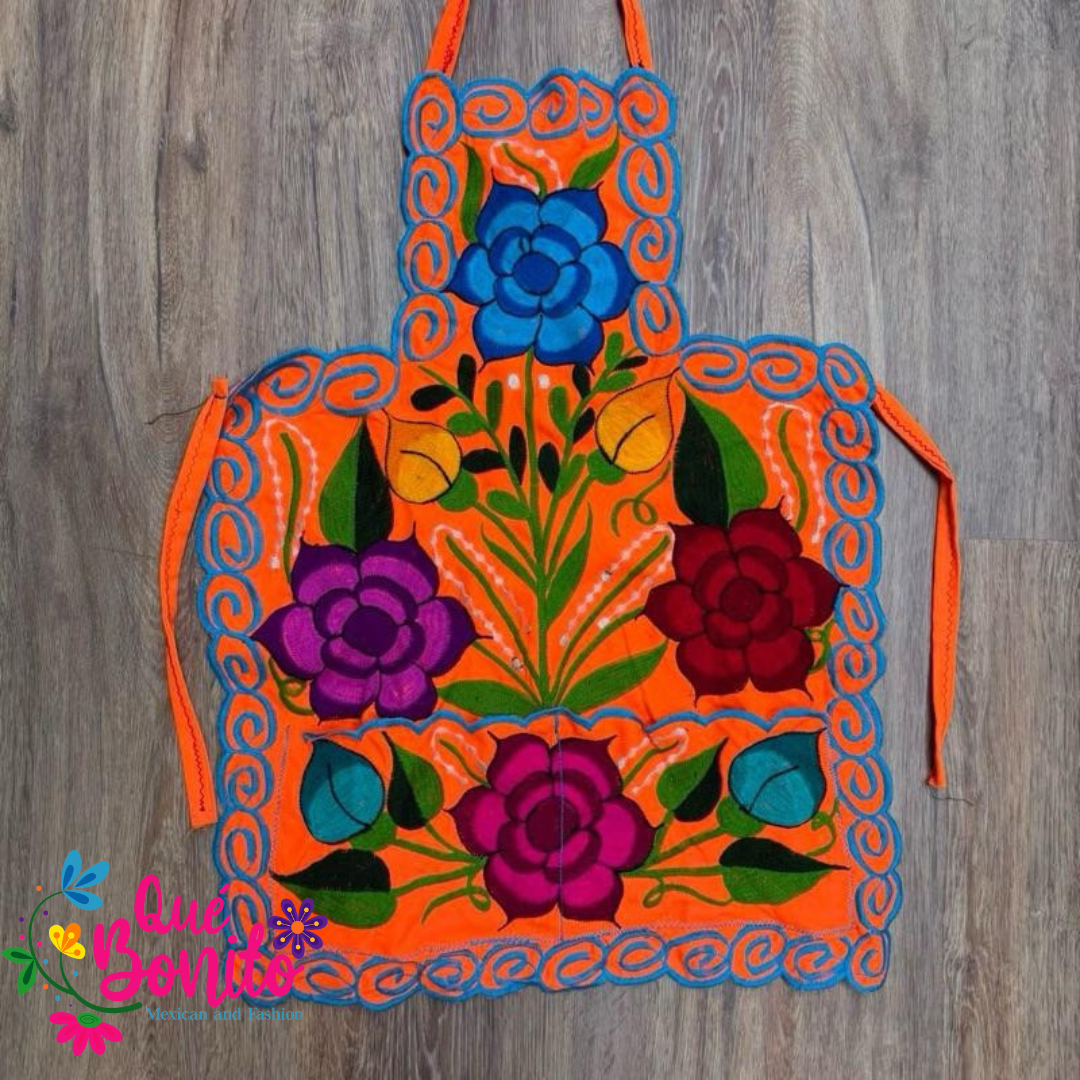 Floral Apron Embroidered Que Bonito Mexican Fashion