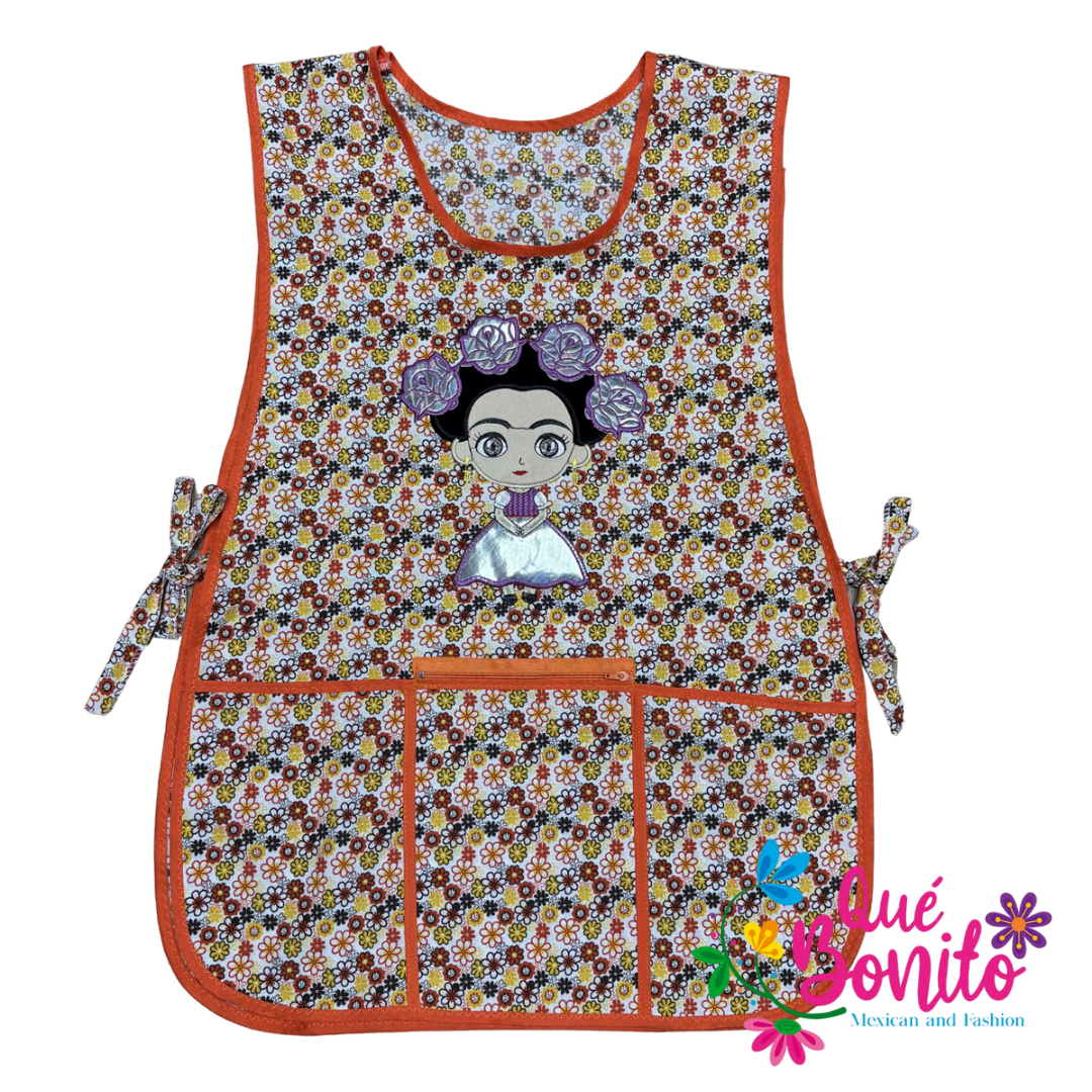 Catalina Polyester Apron Both Sides with Strings on the Side with Three Pockets and Zipper