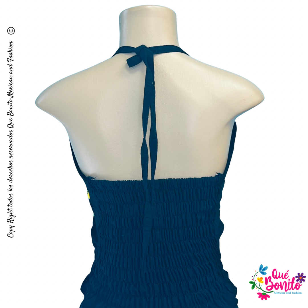 ONE SIZE BLOUSE HALTER FLORAL COTTON