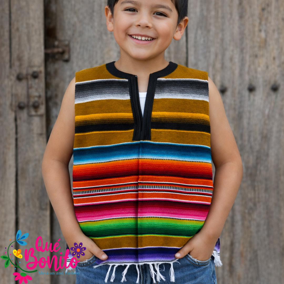 Small Poncho Traditional Sarape Style for Special Occasions.