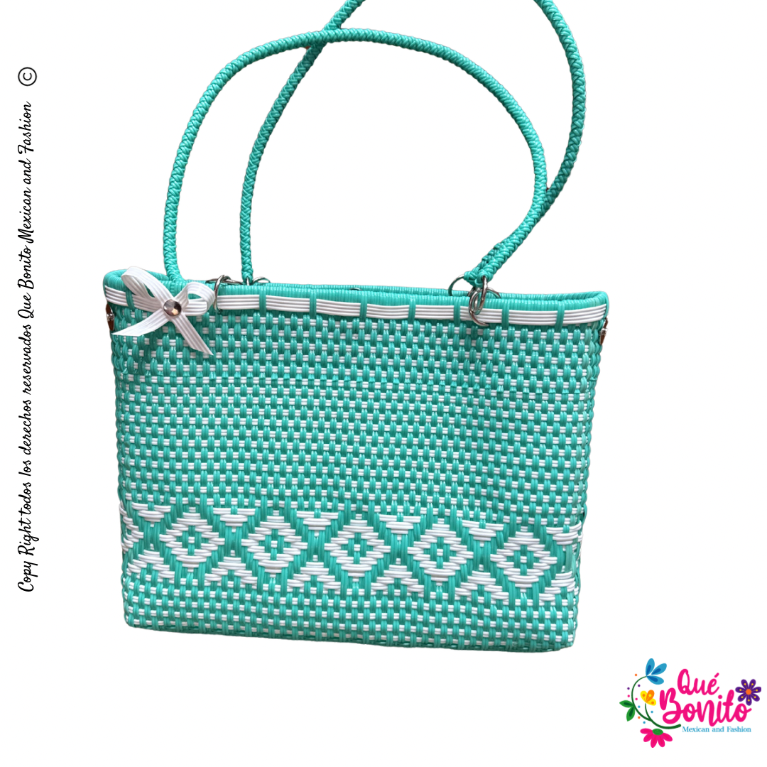Hand Made Woven Bag Unique Colors 9”x12”