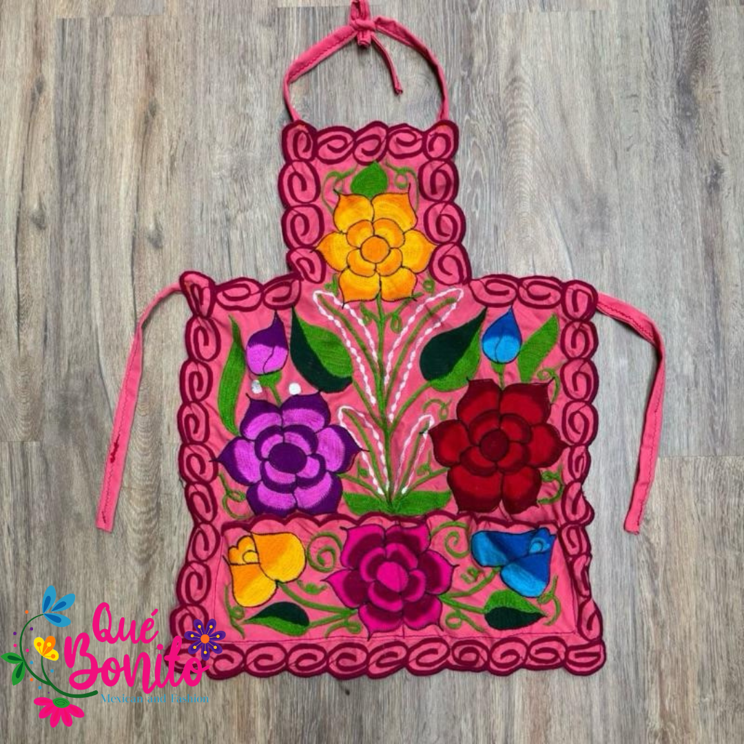 Floral Apron Embroidered Que Bonito Mexican Fashion