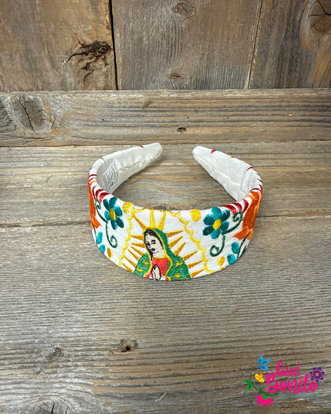 Floral Headband Guadalupana Embroidered