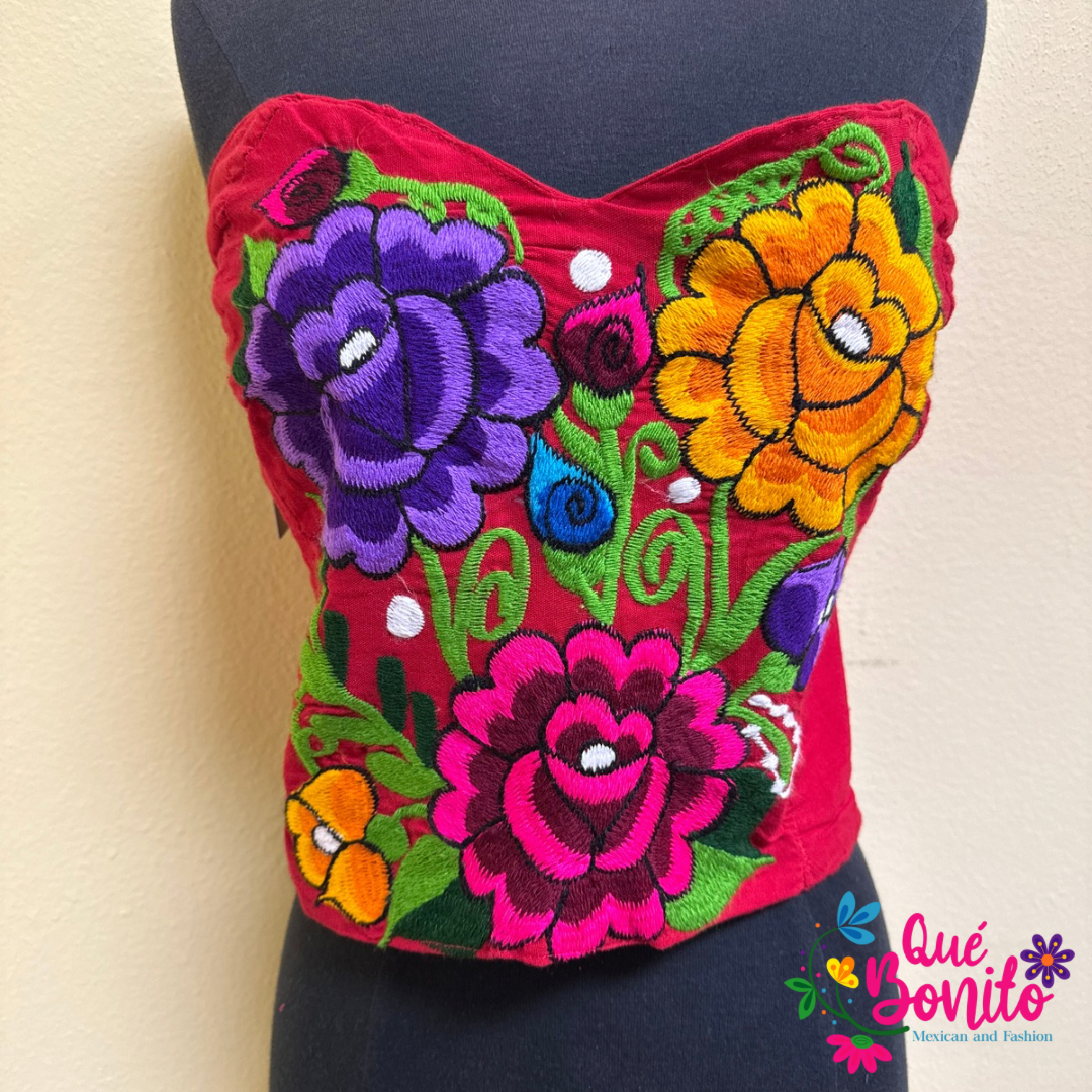 Embroidered Corset One Size Que Bonito Mexican and Fashion