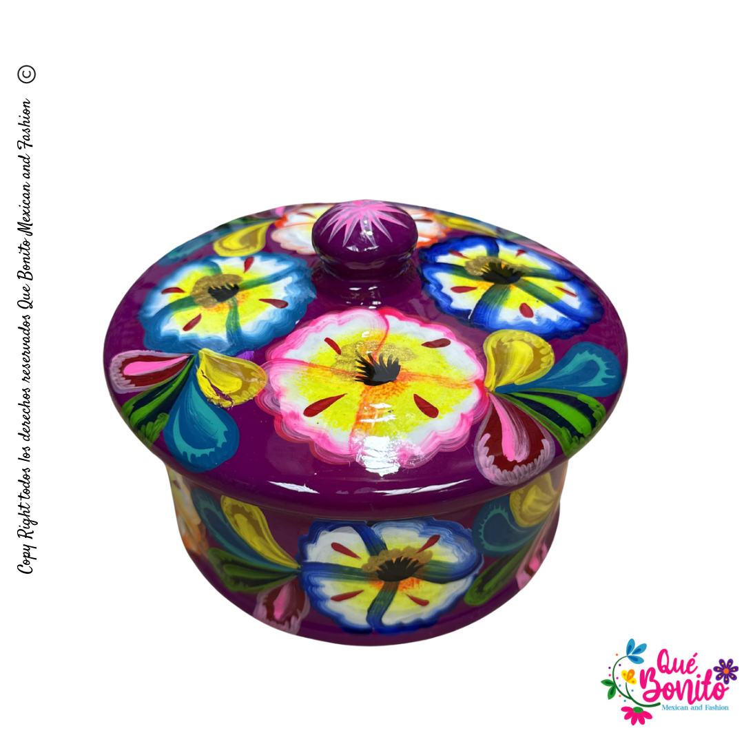 Tortilla Warmer Hand Painted with Lid