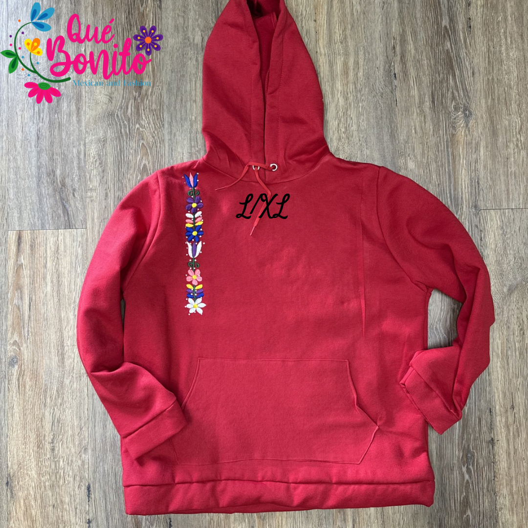 Sweatshirt with Hoodie and Pockets in the Front Embroidered.