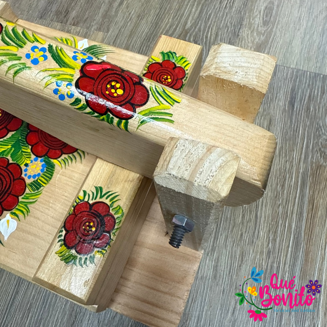 Tortillera Press Wood Hand Painted