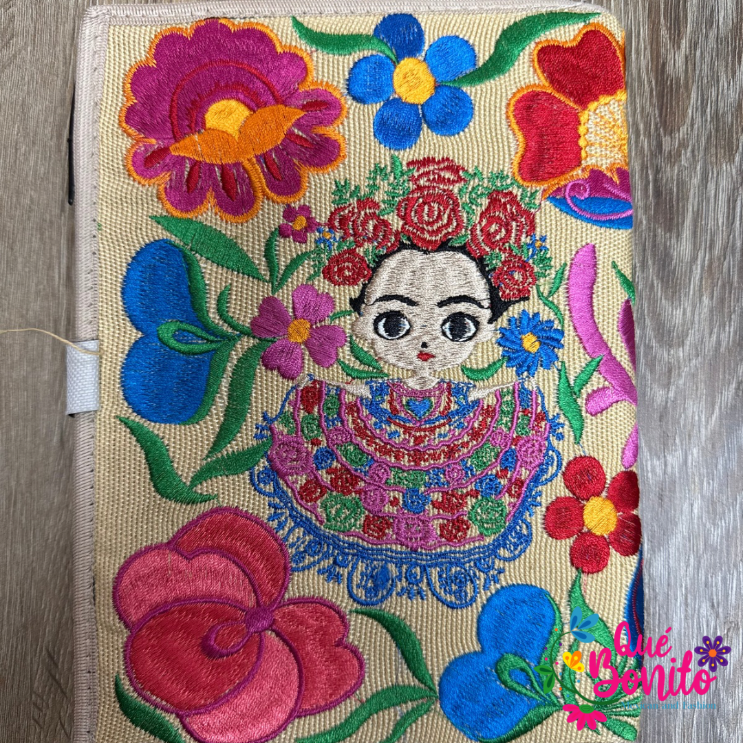 Embroidered Notebook Rehusable with Bookmark and Pen