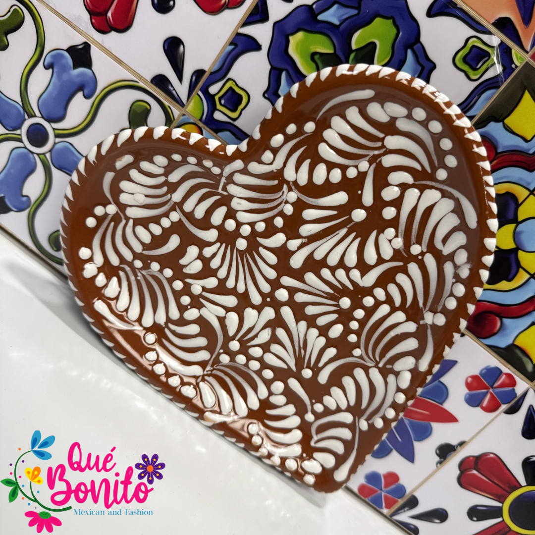 Talavera Heart Plate Hand Crafted