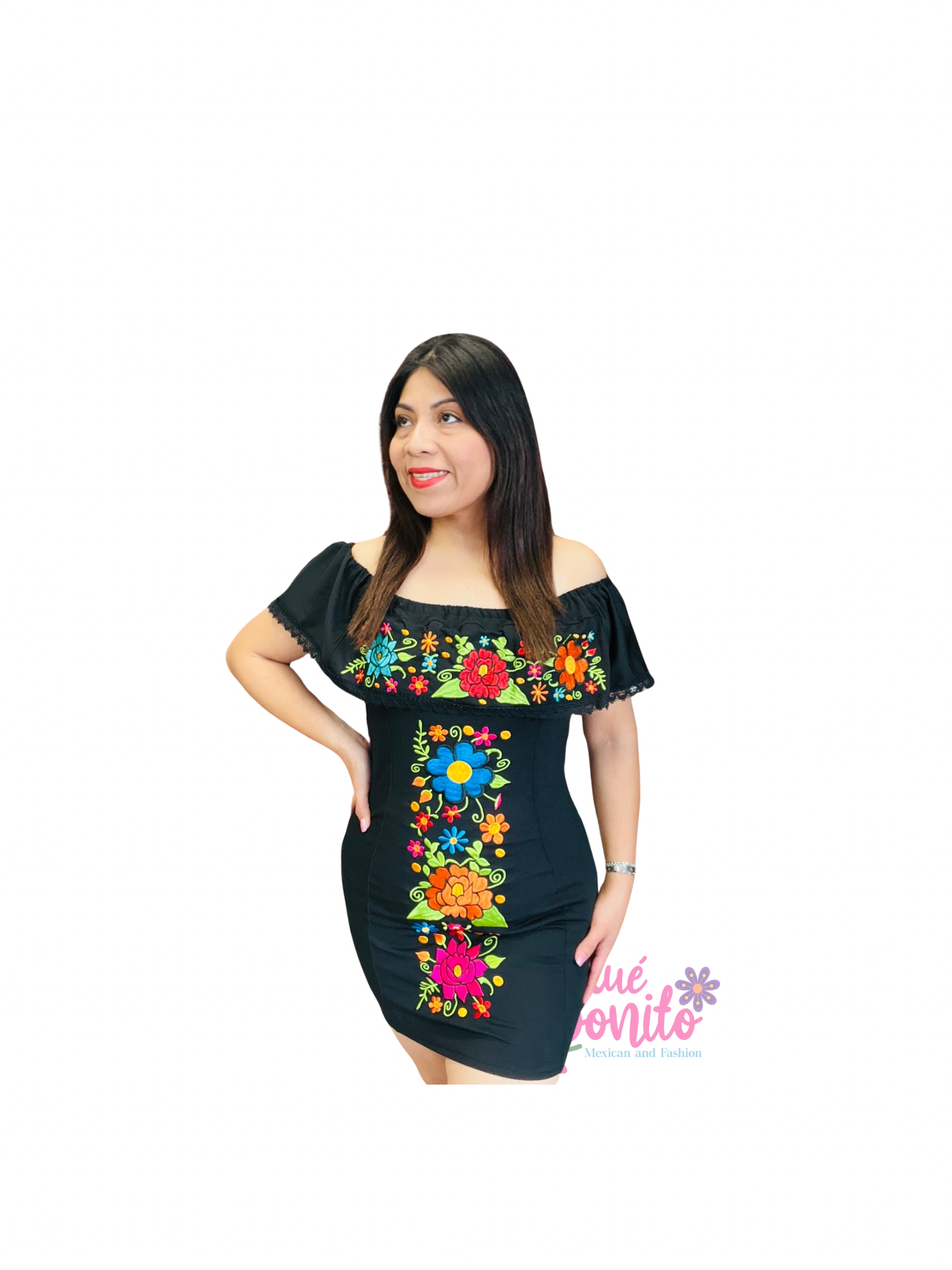 Eliza Stretch Black Dress Dress Bonito Mexican and Fashion