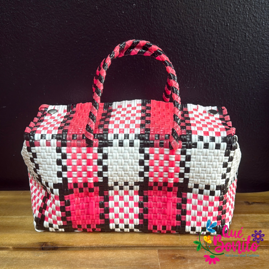 Small Hand Bag, Hand Crafted made from Plastic.