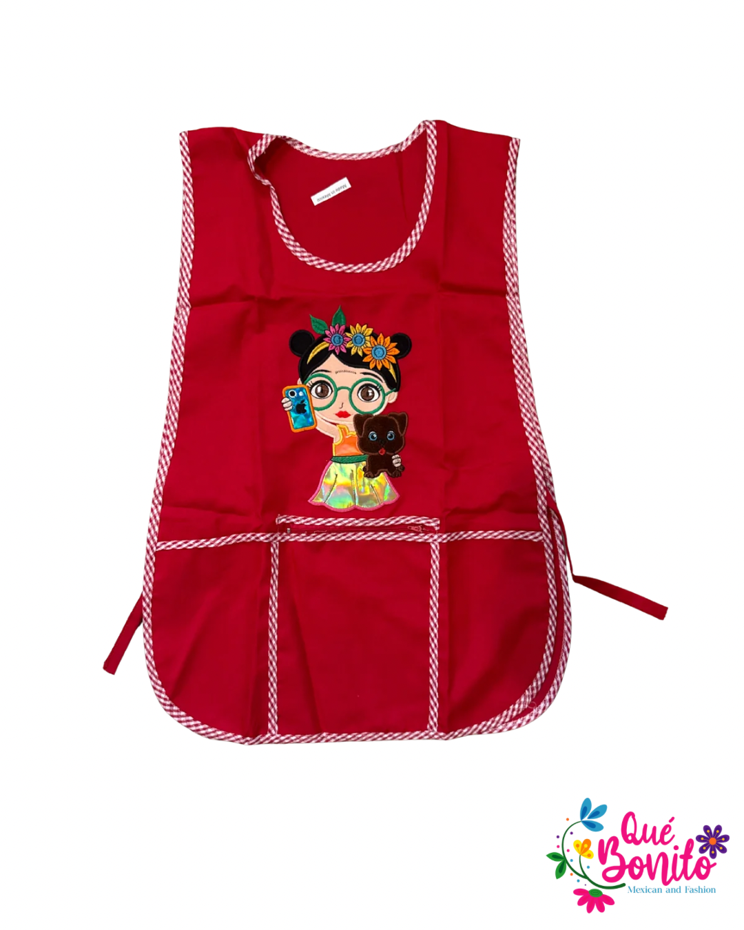 Catalina Polyester Apron Both Sides with Strings on the Side with Three Pockets and Zipper