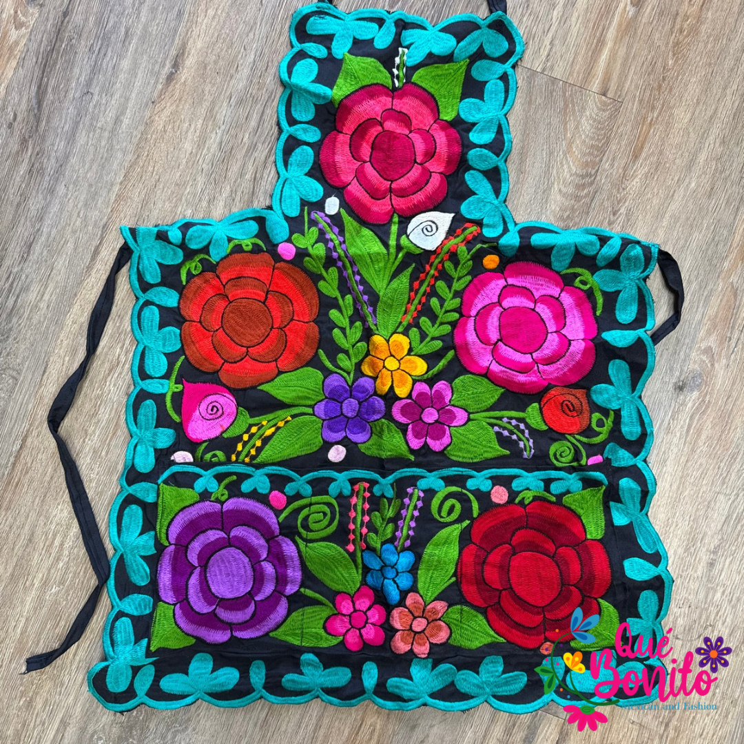 Floral Apron Embroidered Que Bonito Mexican Fashion