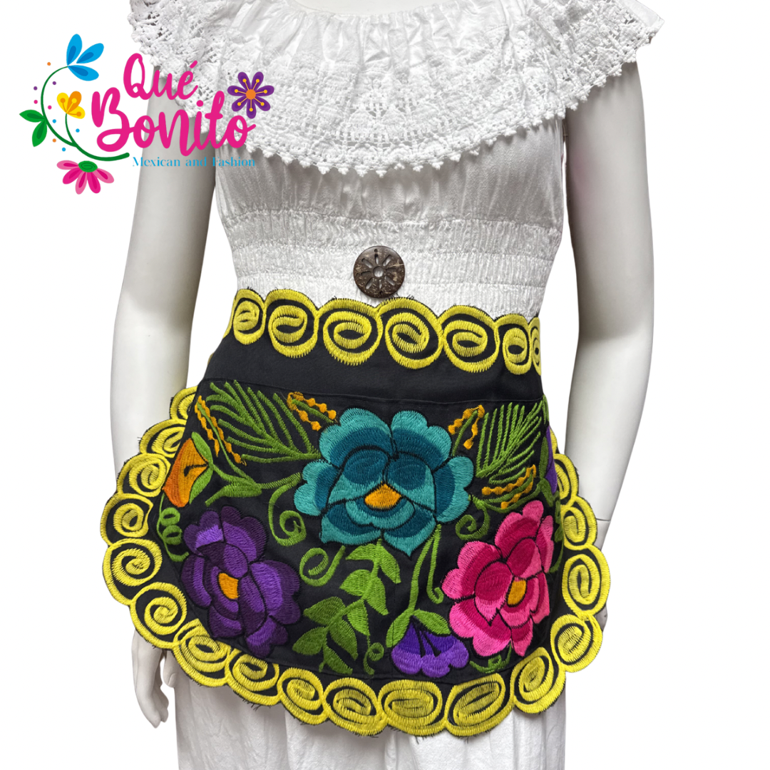 Floral Half Apron One Size with Adjustable Straps