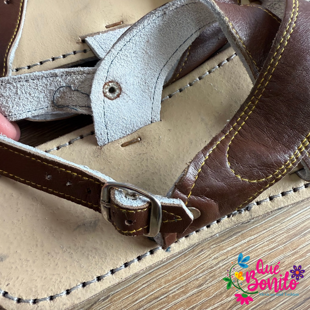 Cruzado Brown Leather Huarache with Tire Sole