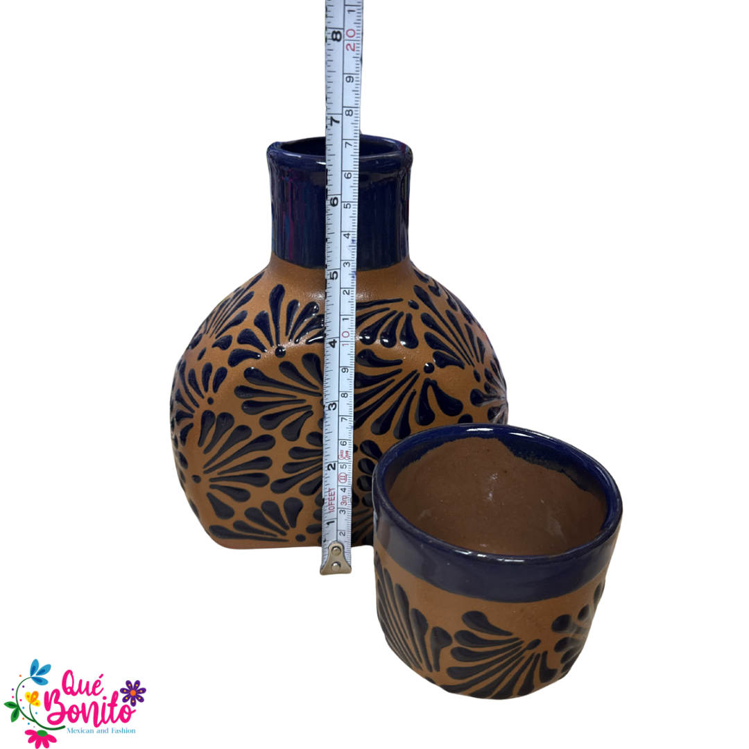Hand Crafted Clay Recipient Tall with Cup