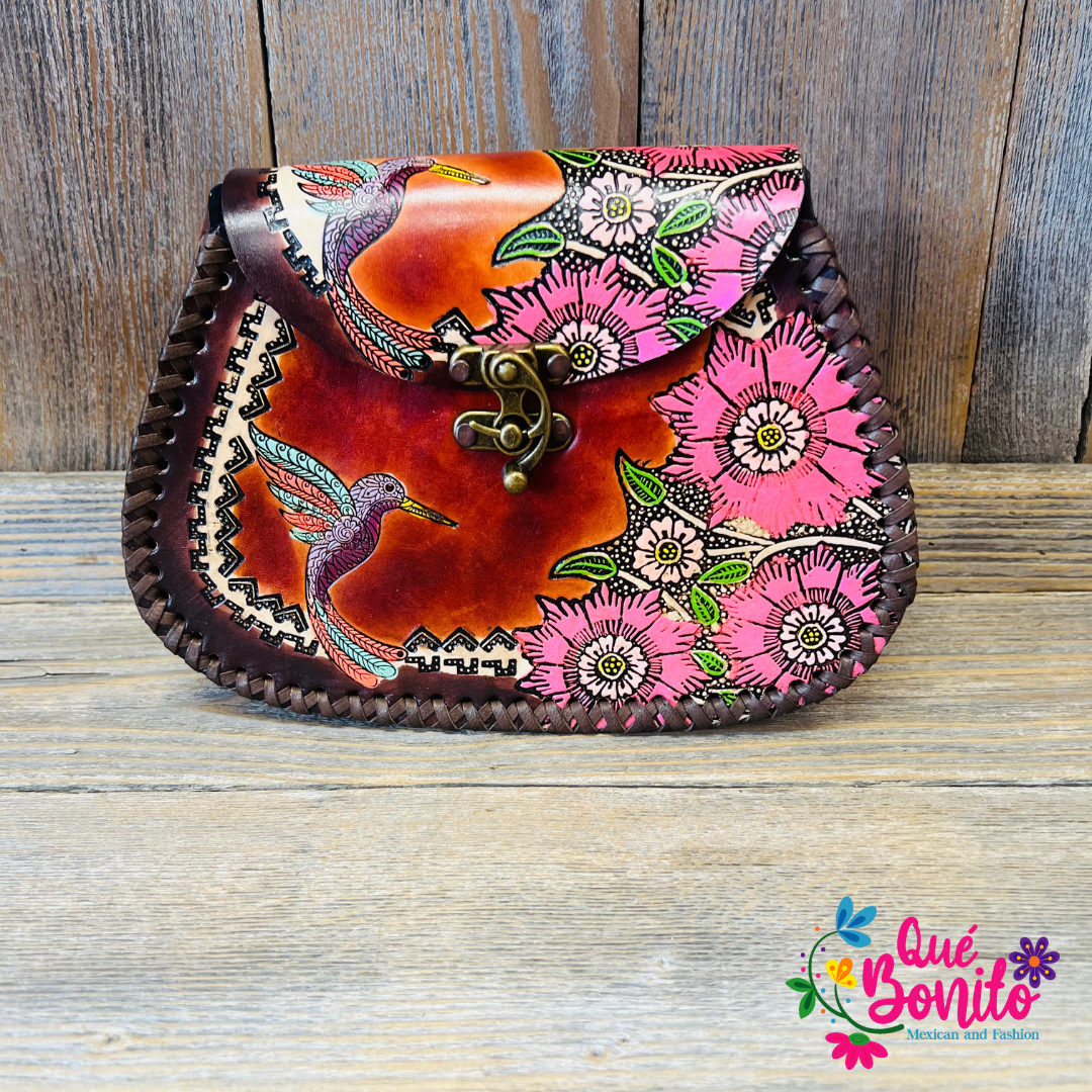 Leather Hand Painted Crossbody