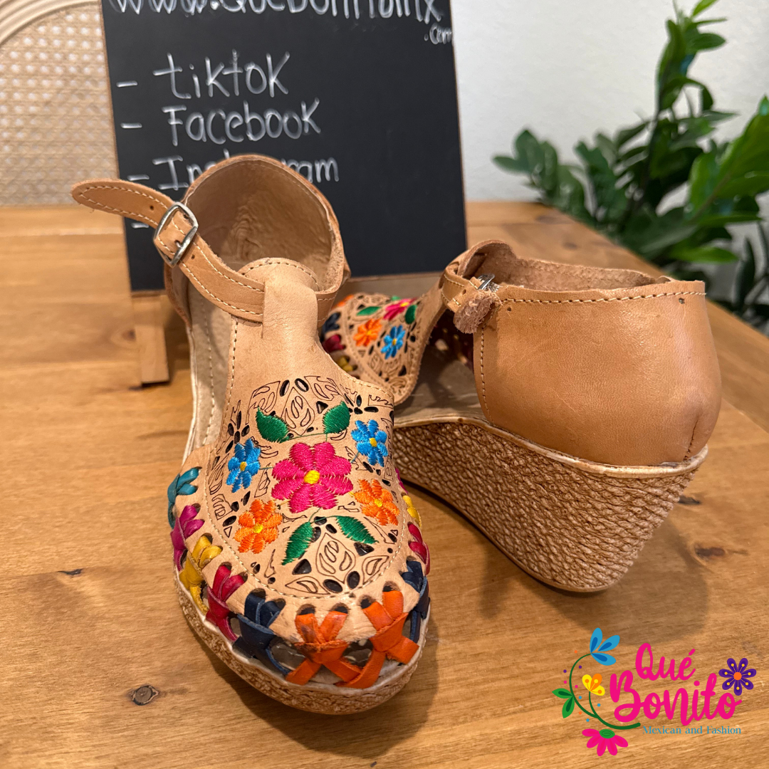 Hand Made Embroidered Wedge 3”