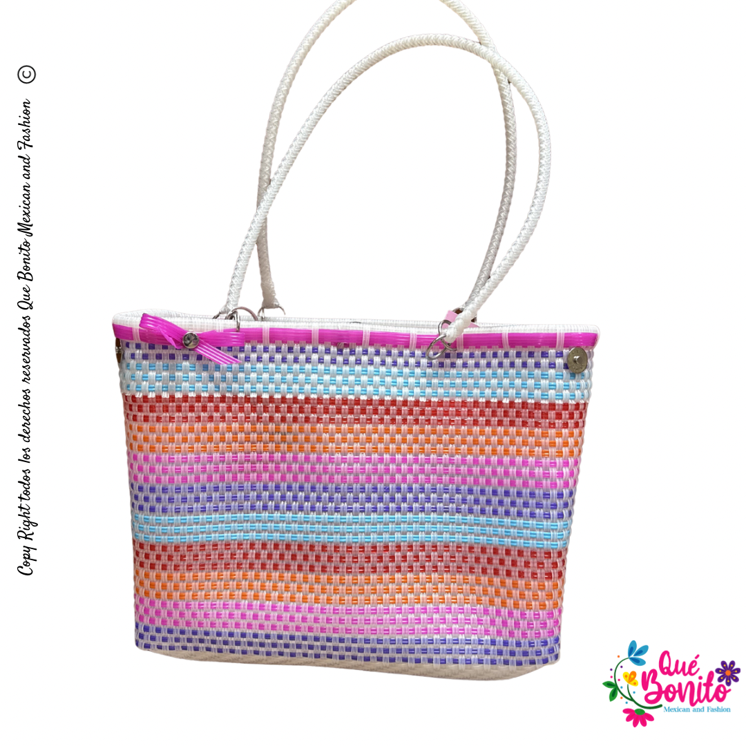 Hand Made Woven Bag Unique Colors 9”x12”