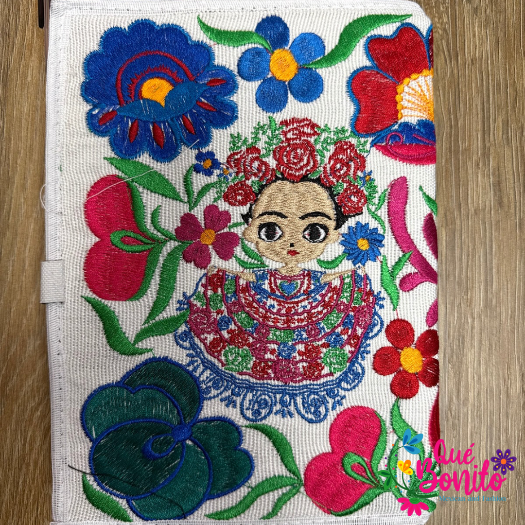 Embroidered Notebook Rehusable with Bookmark and Pen