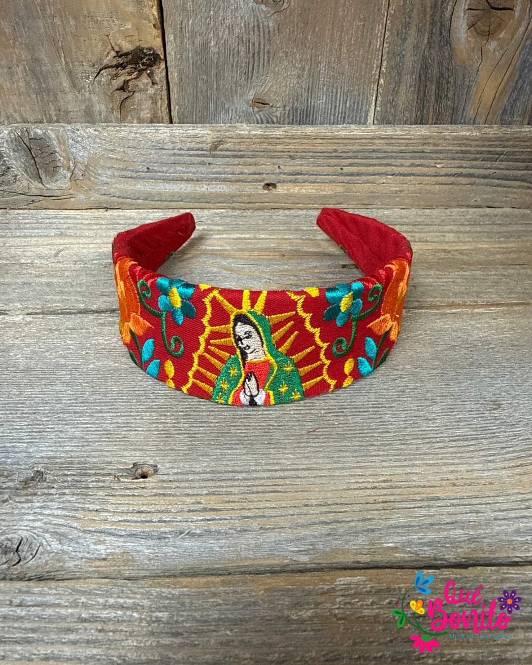 Floral Headband Guadalupana Embroidered
