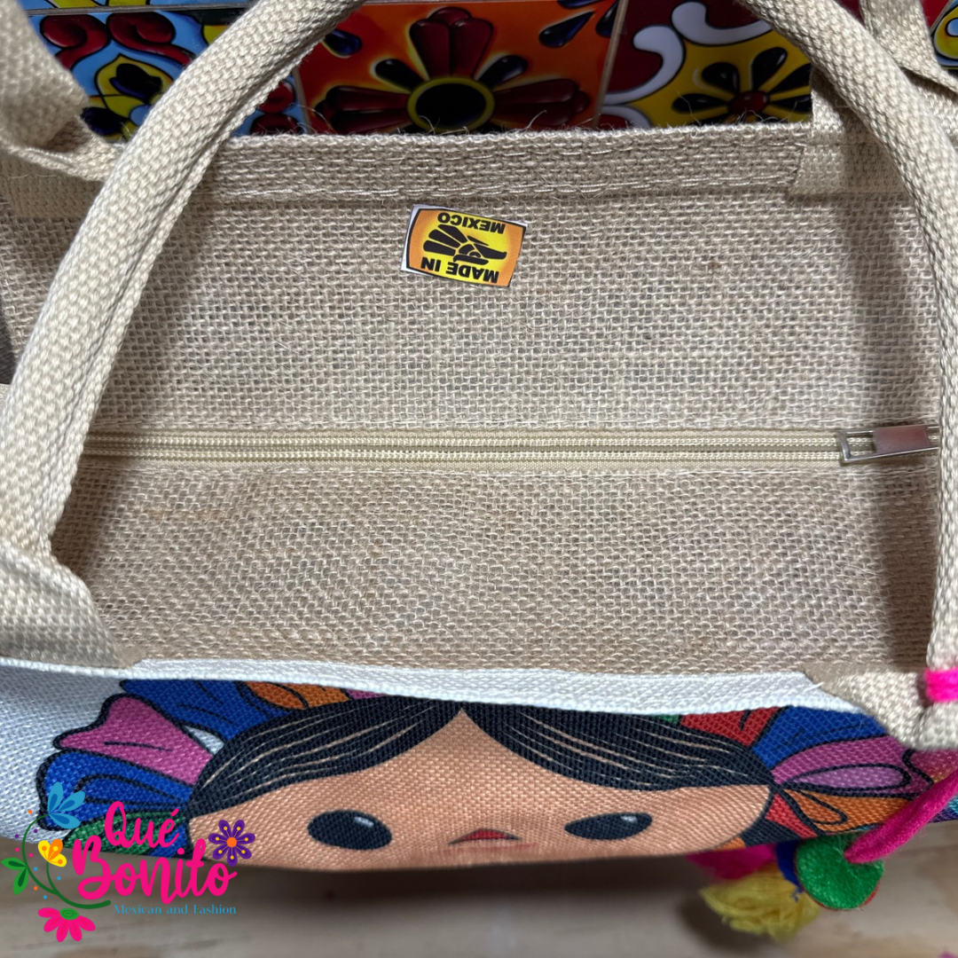 Tote Bag Colorful for Shopping or Dress up with Zipper