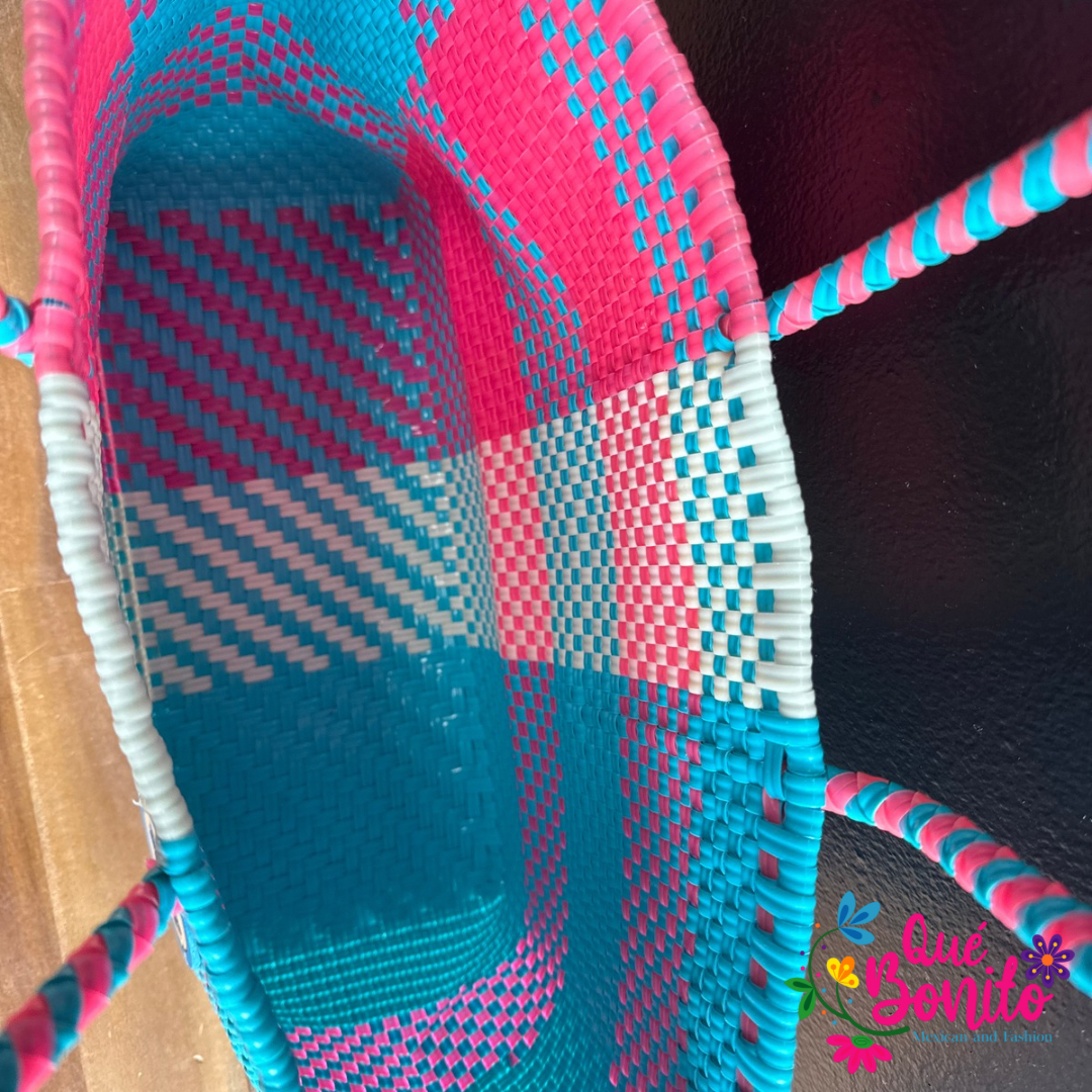 Hand Made Hand Bags Woven Recicled Plastic Que Bonito Mexican and Fashion
