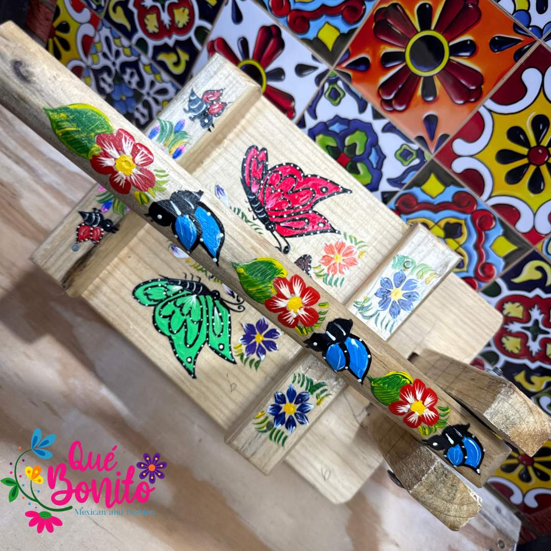 Tortillera Press Wood Hand Painted