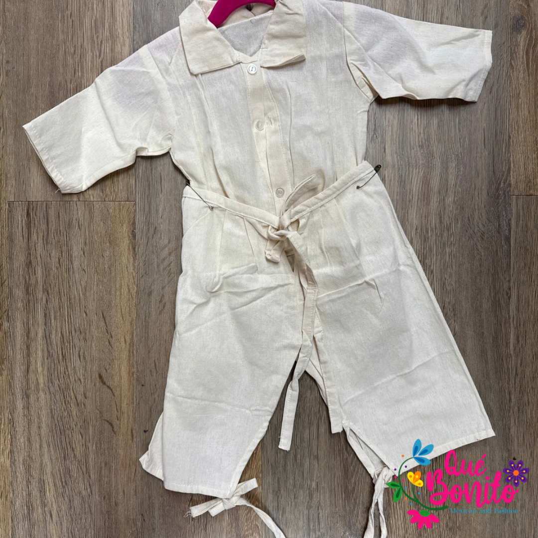 Set of Pants, Shirt and Poncho Guadalupano for Boys Cotton